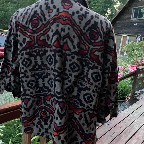Linen blend patterned blouse by east 5th womens plus 1X - Picture 5 of 9